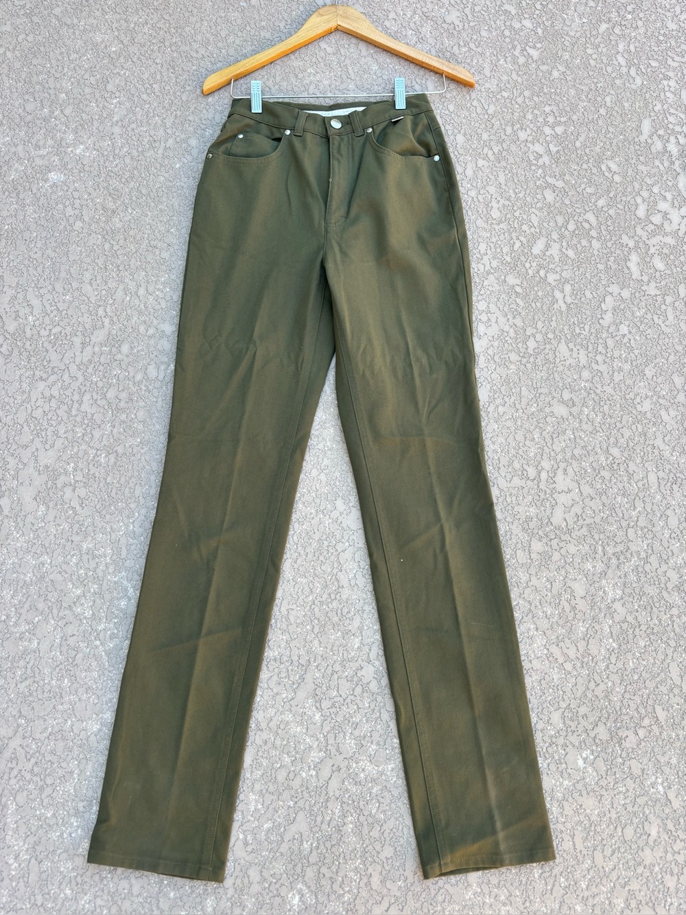 ESCADA Sport Olive Green Straight Leg Pants Trousers Women's Size 34 XS Vintage